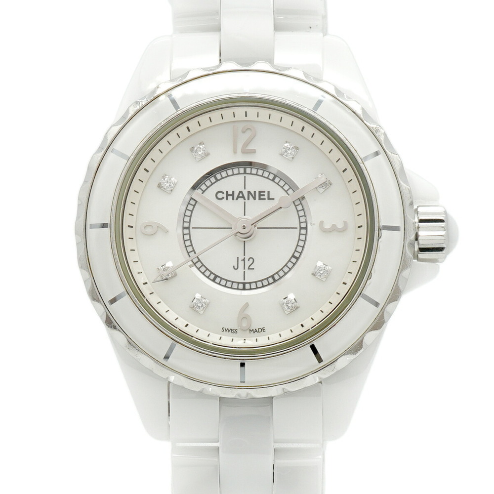 Chanel J12 8P Diamond H2570 White Dial Women's Watch